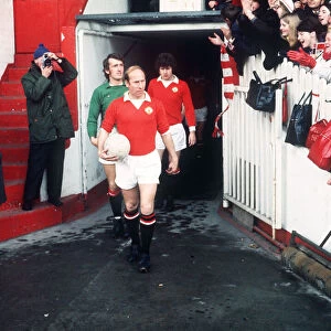 Bobby Charlton, Manchester United football player, leading out the team from tunnel