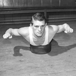 A boxer training at Aston Boxing Club, Birmingham. November 1957