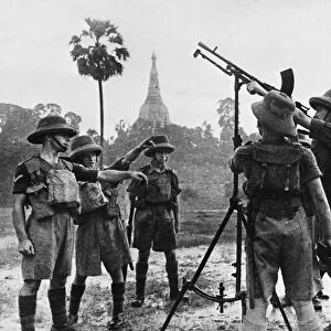 British Troops at the Shwedagon Pagoda (Shwedagon Zedi Daw) in Burma