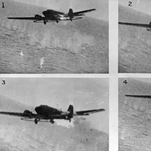 Camera-gun footage shot from a Hawker Typhoon Mark IB flown by Flying Officer W V Mollett