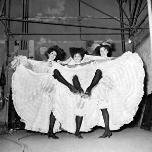 Can Can girls Aleta Morrison Margaret Maxwell and Maria Samina. September 1952 C4340