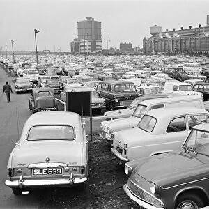 The car park at the Ford factory in Dagenham. 2nd October 1963 Local Caption