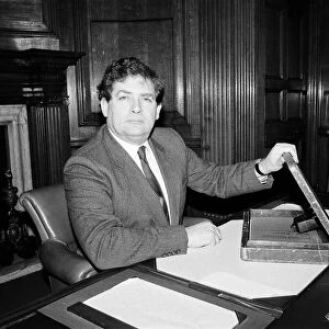 The Chancellor of the Exchequer, Nigel Lawson, at No 11 Downing Street, London