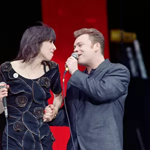 Chrissie Hynde of The Pretenders performing with UB40 at the Nelson Mandela 70th Birthday