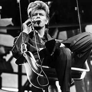 David Bowie in concert at the National Stadium. Cardiff, Wales, 21st June 1987