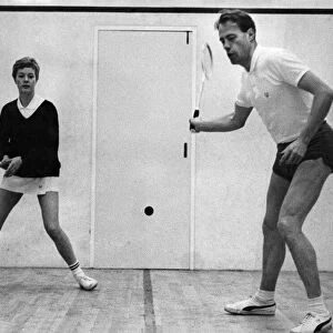 Derek Ibbotson, pictured playing squash with Mandy Holdsworth, in Huddersfield