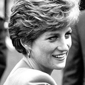 Diana, Princess of Wales during a visit which took in Myton Hospice