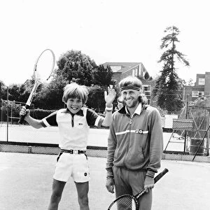 Dominic Coull pictured with World Champion Tennis Player Bjorn Borg June 1981