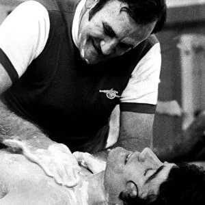 An England footballer is a clean footballer and Don Revie proves it by soaping Kevin