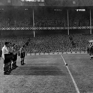 Everton v. Notts County: Everton and Notts County team line up while the Liverpool Police