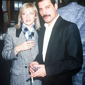Freddie Mercury and girlfriend Mary Austin at Fashion Aid. November 1985