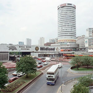 General view of the Bull Ring shopping centre in Birmingham. 18th May 1990
