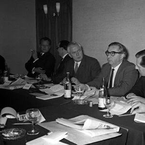 Harold Wilson and George Brown at the Socialist International meeting in Londons St