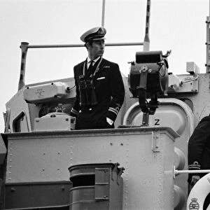 HRH Prince Charles on board HMS Bronington. Pictured on the right is the Crown Prince