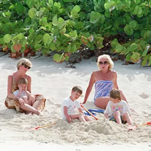 HRH Princess Diana, The Princess of Wales and her children Prince William