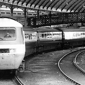An Inter-City 125 leaving Newcastle Central Station on 3rd July 1982