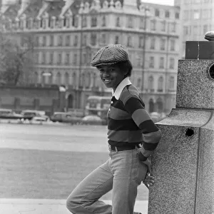 The Jackson 5 pop group pictured at Hyde Park Corner. Pictured is the youngest member of