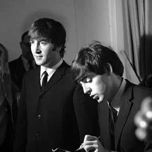 John Lennon and Paul McCartney in New York during The Beatles first tour of the United