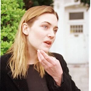 Kate Winslet pauses for thought April 1998 outside her home as she talks to Mirror