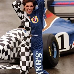 Kelly Brook Scottish model launches roadshow May 1998 for Formula One racing cars