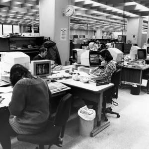 The Liverpool Echo office, Old Hall Street, before reorganisation. December 1992