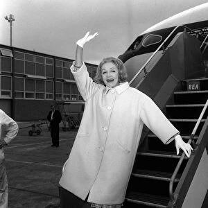 Marlene Dietrich arrives at London Airport 1965