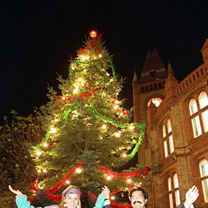 Michaela Strachan switches on the Christmas lights at Broad Street Mall, Reading
