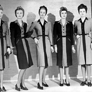 Models wearing World War Two designed Utility Dresses, 15th May 1942