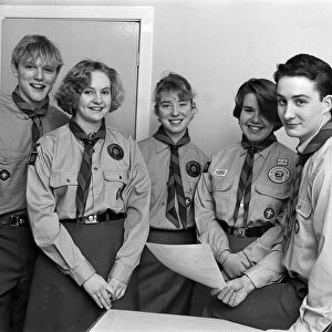 Nineteen-year-old Gary Pearson (2nd right), who has been presented with the Queens Scout