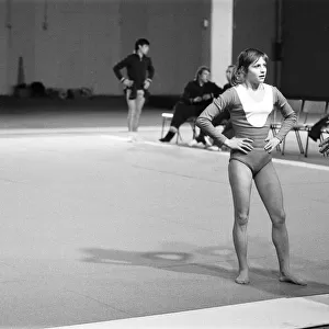 Olga Korbut, Olympic Gymnast, training with Soviet Union Gymnastics Team, at Earls Court