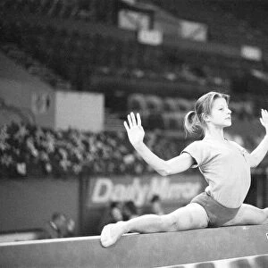 Olga Korbut training ahead of the Daily Mirror Sponsored Gymnastics World Cup at