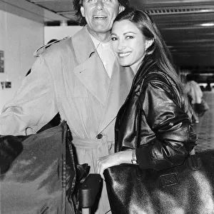 Peter Cetera with girlfriend Jane Seymour actress leaving Heathrow for Zagreb