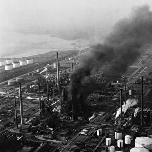 Petrol chemical plant in Birmingham. Circa 1970