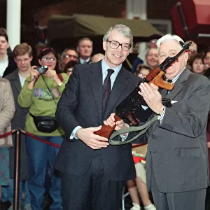 Prime Minister John Major with Field Marshal Lord Bramwall at the presentation to the PM
