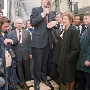 Prime Minister John Major with his wife Norma in Bristol