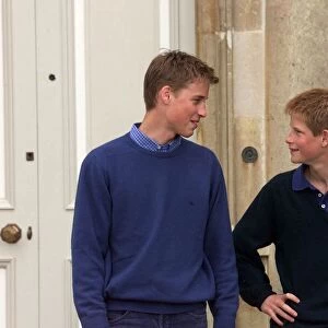 Prince William and Prince Harry at Highgrove July 1999 Pictured discussing Prince