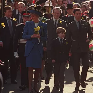 PRINCESS OF WALES WITH PRINCE WILLIAM MEETING CROWDS - MARCH 1991