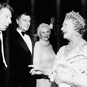 Queen Mother meets Danny Kaye Larry Hagman and his mother former actress Mary Martin at