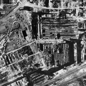 Reconnaissance photograph taken by 106 (PR) Group, RAF of the damaged to the Adam Opel