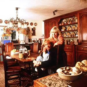 Robin Gibb of the Bee Gees pop group with hios wife Dwina at their home in Thane