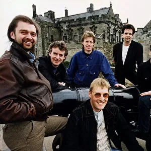 Runrig rock group with Barry Wright of Regular Music cannon at Stirling Castle