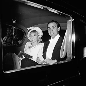 Sean Connery and his wife Diane Cilento leaving their house in London to attend