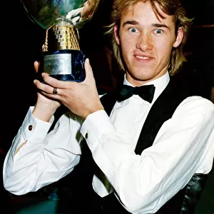 Stephen Hendry with trophy. 17th September 1992