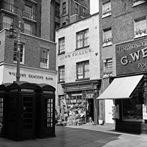 Street scenes in Mayfair, London. Shepherd Market. 20th June 1956