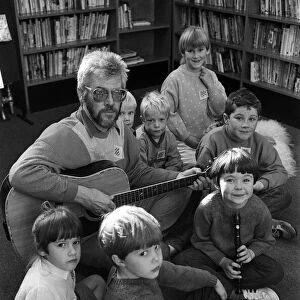Teatime treat... musician and storyteller Bob Pegg entertains youngsters at Almondbury