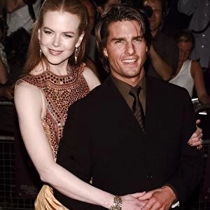 Tom Cruise actor with actress Nicole Kidman arrive at the premier of Eyes Wide Shut