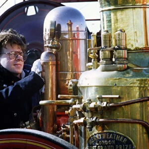 Tyne and Wear Museums Martin Routledge polishes up a steam powere fire engine