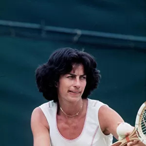Virginia Wade competing in the 1977 Wimbledon Championship