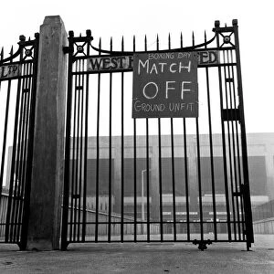 West Ham v. Nottingham Forest. Upton Park closed on Boxing day due to a frozen pitch