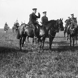 Winston Churchill and General Sir John French watching the manoeuvers on Salisbury Plain